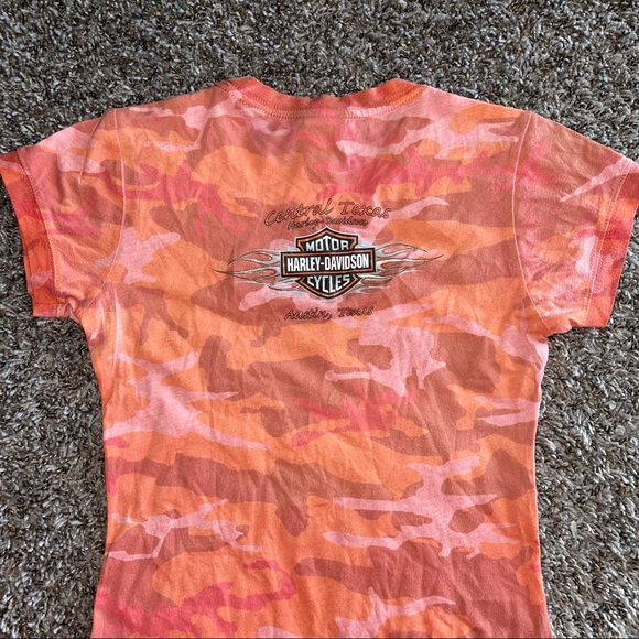 Harley Davidson Orange Camouflage Tshirt - Picture 5 of 8
